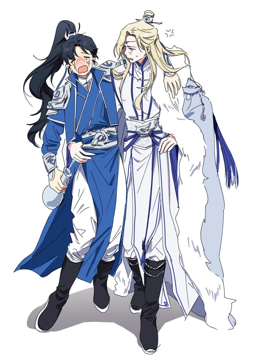 xue meng and mei hanxue (erha he ta de bai mao shizun) drawn by bujang