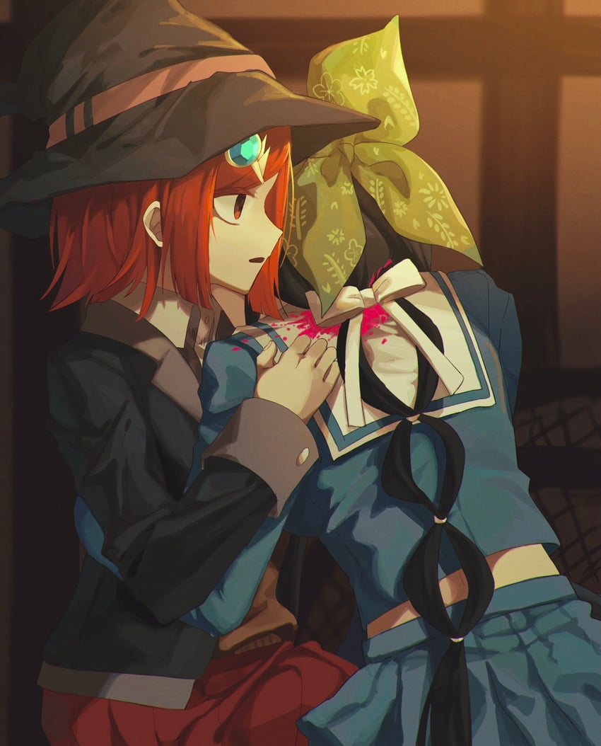 yumeno himiko and chabashira tenko (danganronpa and 1 more) drawn by nemari_(nemaru_0907)
