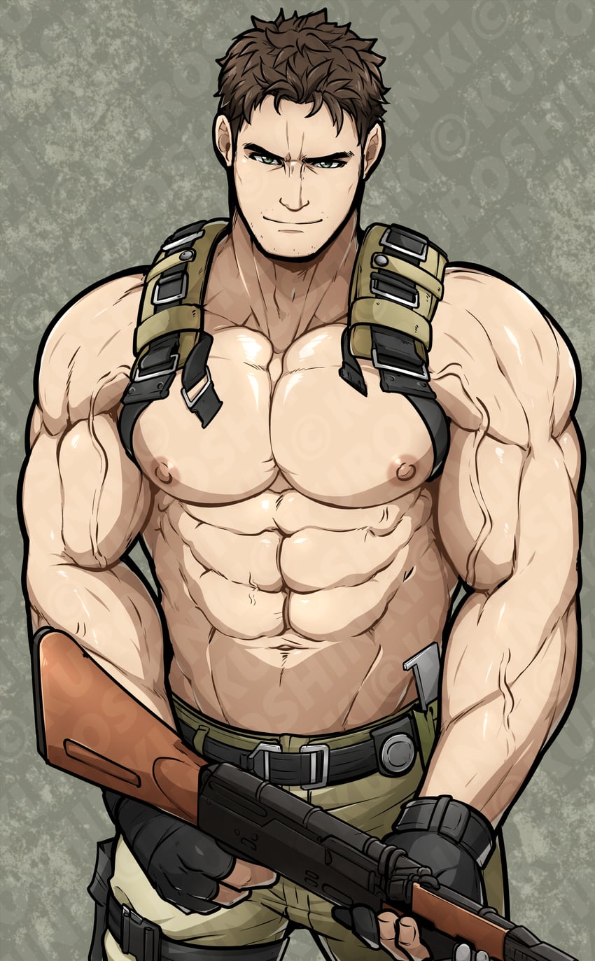 chris redfield (resident evil and 1 more) drawn by kuroshinki