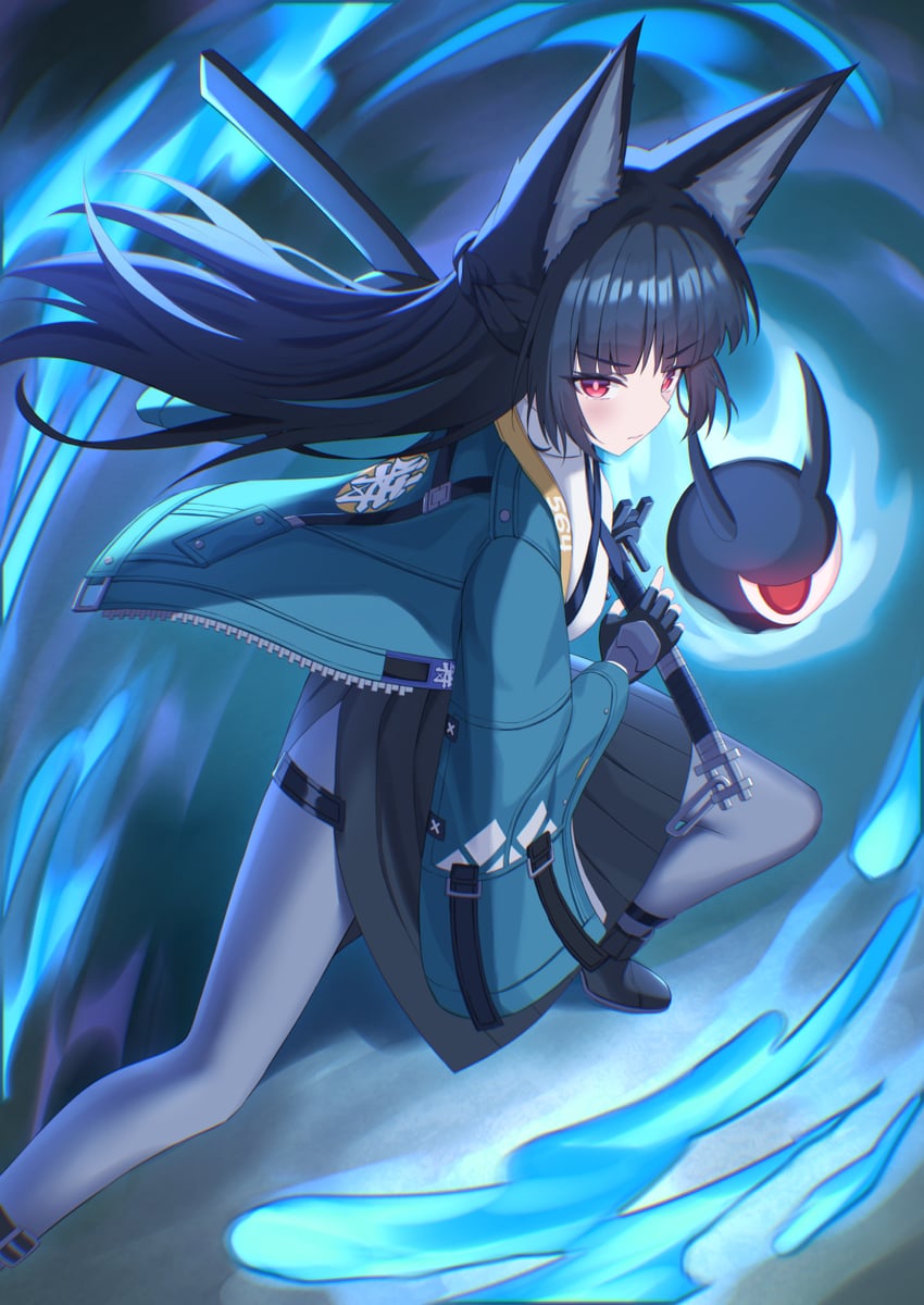 hoshimi miyabi and tailless (zenless zone zero) drawn by fuka_kurotsuji