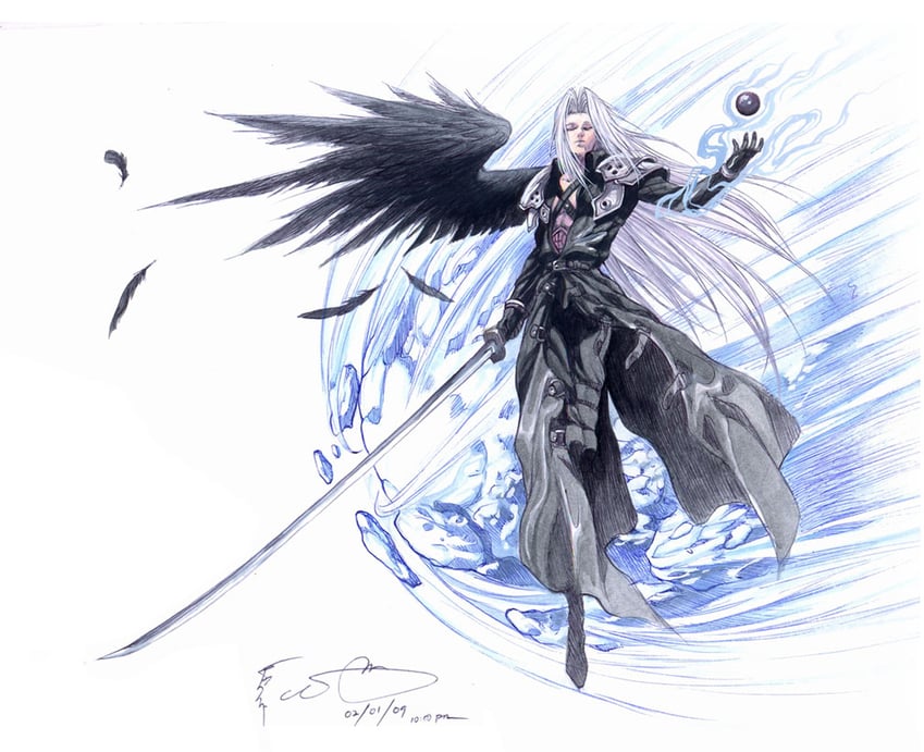 sephiroth (final fantasy and 1 more) drawn by dominic_ian_cabatit
