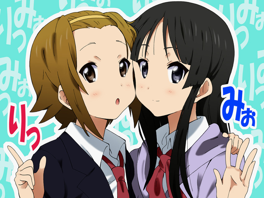 akiyama mio and tainaka ritsu (k-on!) drawn by yamasaki_wataru
