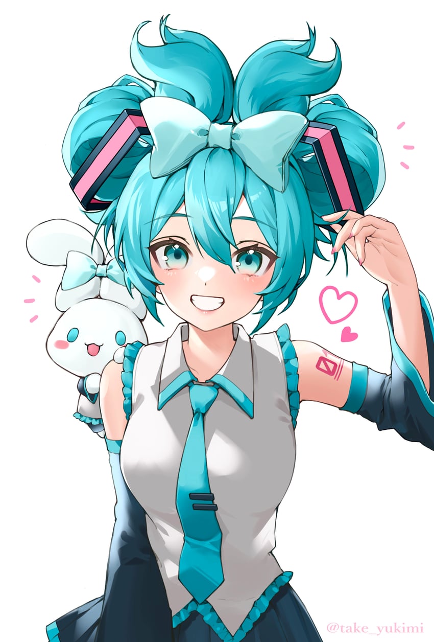 hatsune miku, cinnamoroll, and cinnamiku (vocaloid and 2 more) drawn by tate_yukimi