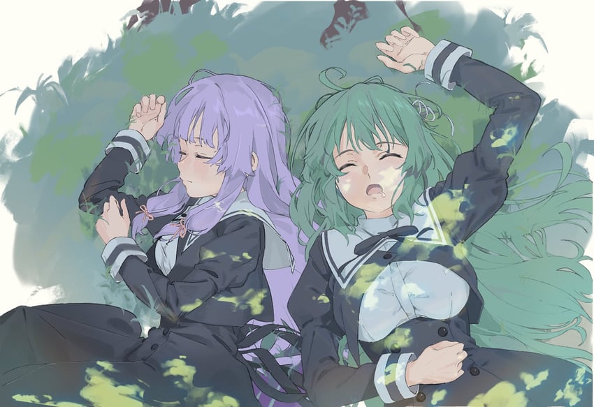 tanaka ichi and banshouya ena (assault lily) drawn by a.k.a.zkin