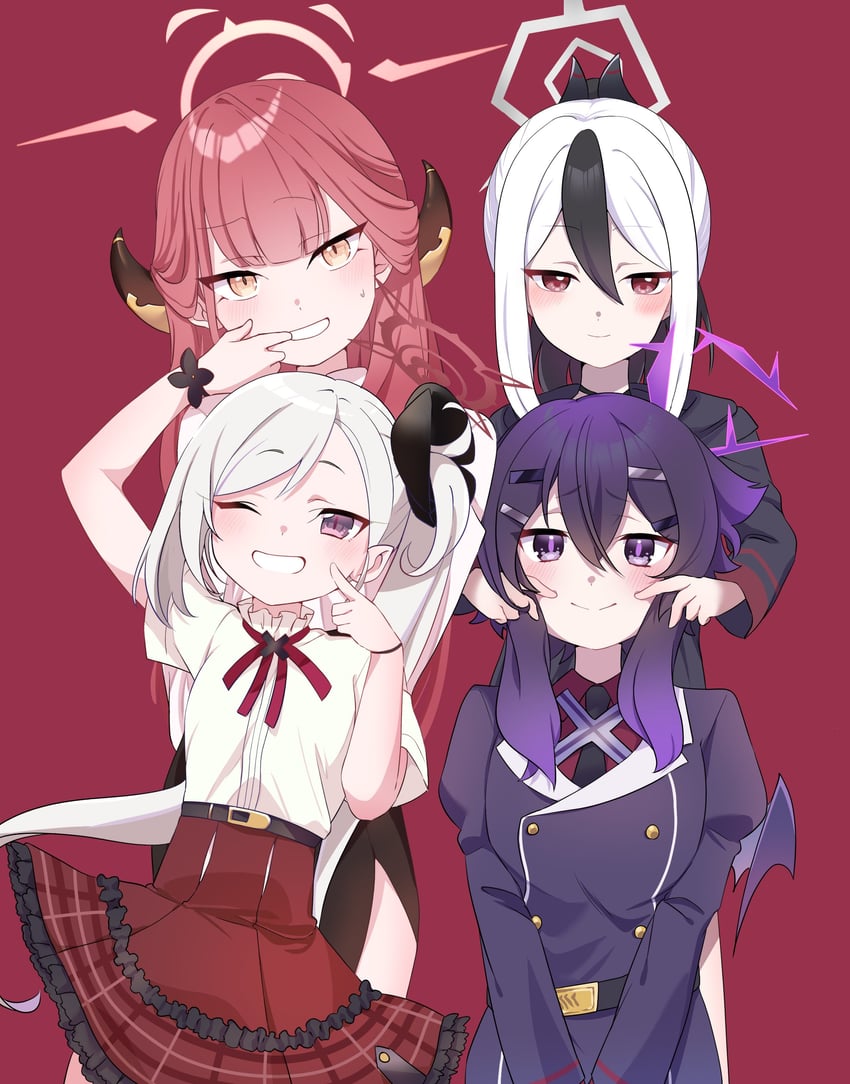 kayoko, aru, mutsuki, and haruka (blue archive) drawn by sasabe_opika