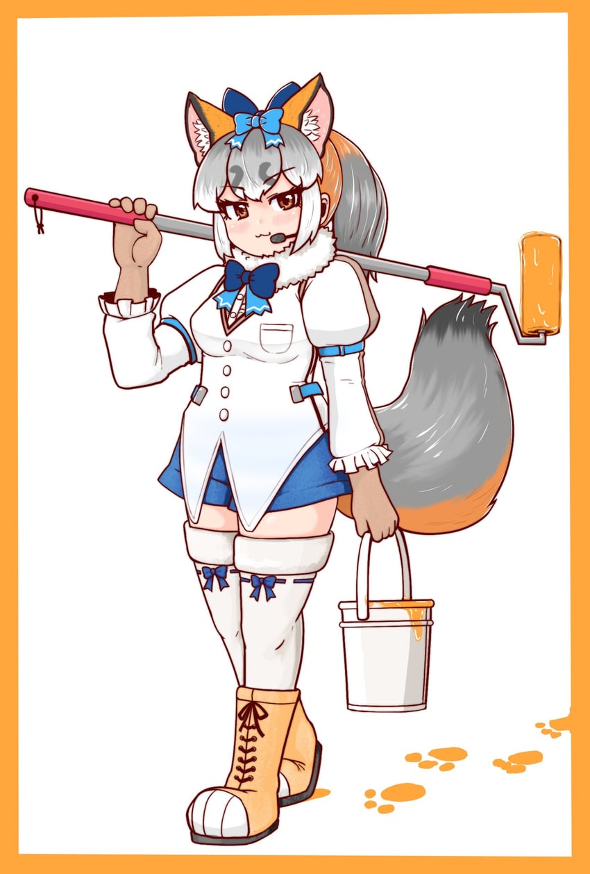 island fox and siberian chipmunk (kemono friends and 1 more) drawn by mujinamori_tamakichi
