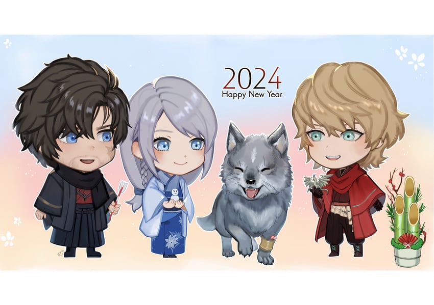 clive rosfield, jill warrick, joshua rosfield, and torgal (final fantasy and 1 more) drawn by linkget5501