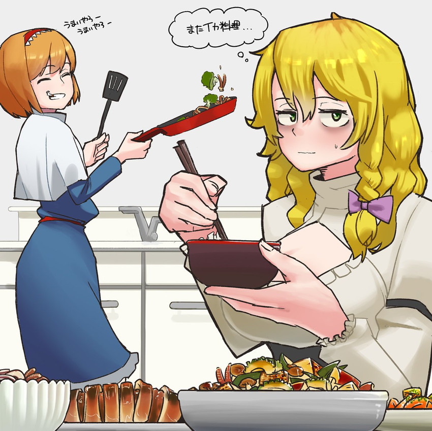 kirisame marisa, alice margatroid, mars, and taisa (touhou and 1 more) drawn by ohasi
