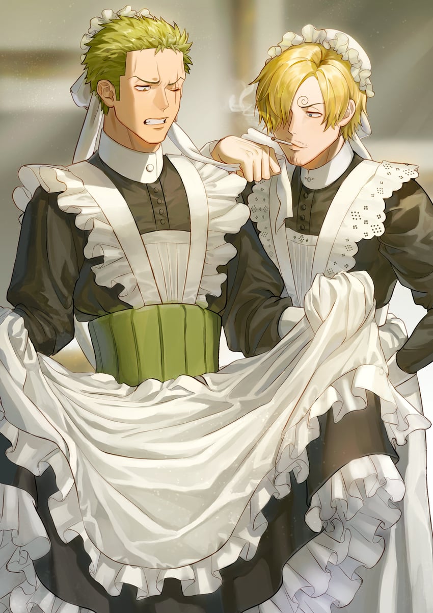 roronoa zoro and sanji (one piece) drawn by poipoisky72