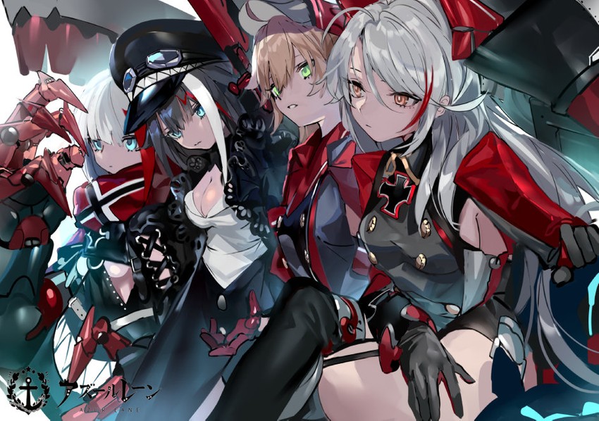prinz eugen, admiral graf spee, deutschland, and admiral hipper (azur lane) drawn by ran_(bukeranwu)