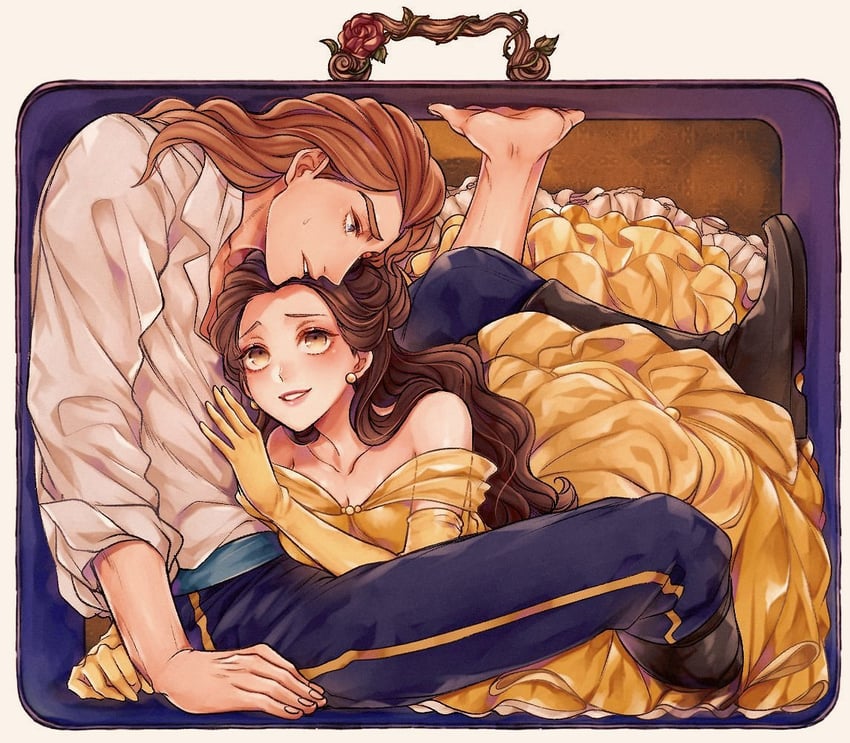 belle and prince adam (beauty and the beast) drawn by mizala