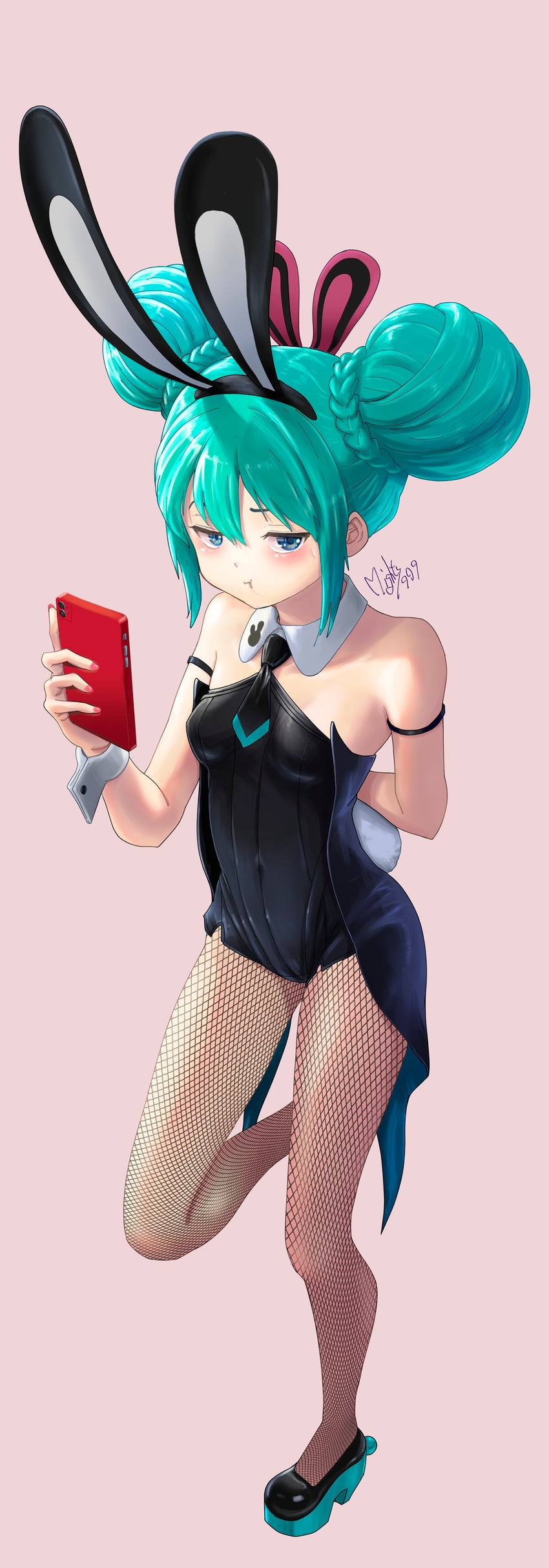 hatsune miku and bicute bunnies miku (vocaloid) drawn by mighty999