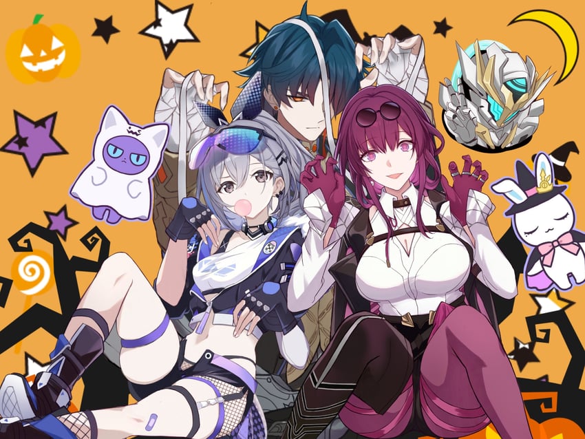 kafka, silver wolf, blade, and sam (honkai and 1 more) drawn by saint_laurent_paris