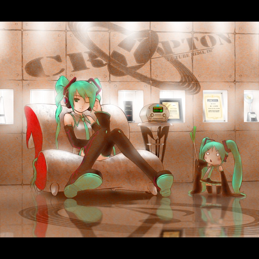 hatsune miku and hachune miku (vocaloid) drawn by eg_(1con)