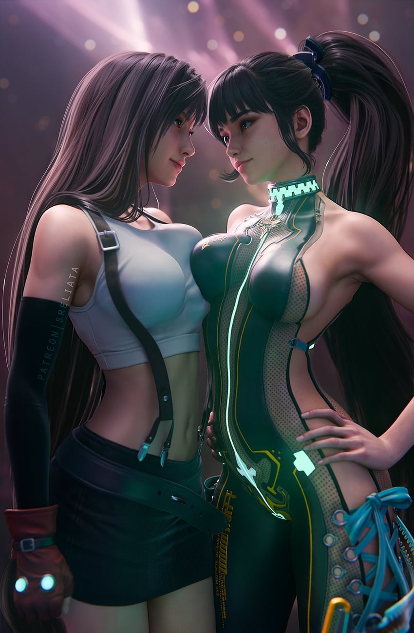 tifa lockhart and eve (final fantasy and 3 more) drawn by sreliata