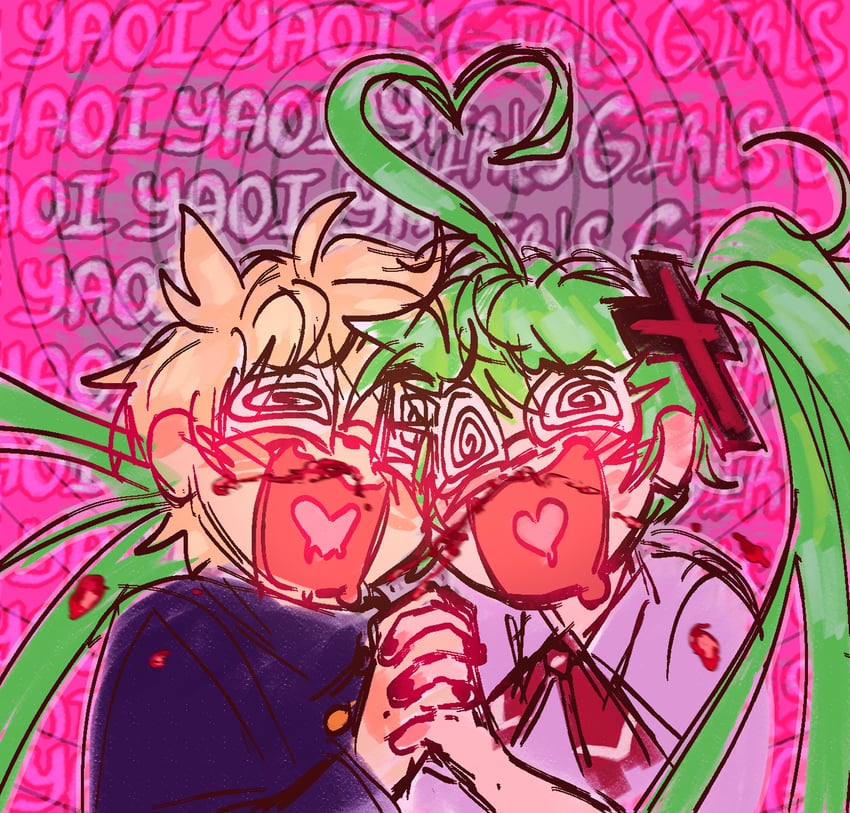 hatsune miku and kagamine len (vocaloid and 2 more) drawn by m4ycrowave