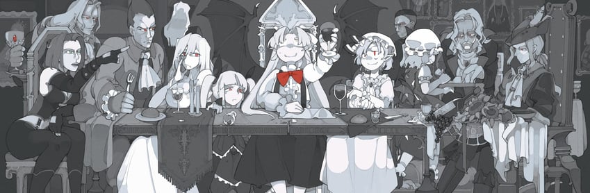 remilia scarlet, flandre scarlet, arcueid brunestud, rachel alucard, lady maria of the astral clocktower, and 6 more (touhou and 6 more) drawn by bolos
