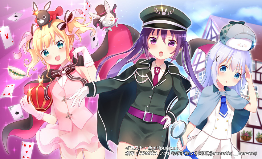 kafuu chino, kirima syaro, tippy, tedeza rize, anko, and 2 more (gochuumon wa usagi desu ka?) drawn by piripun