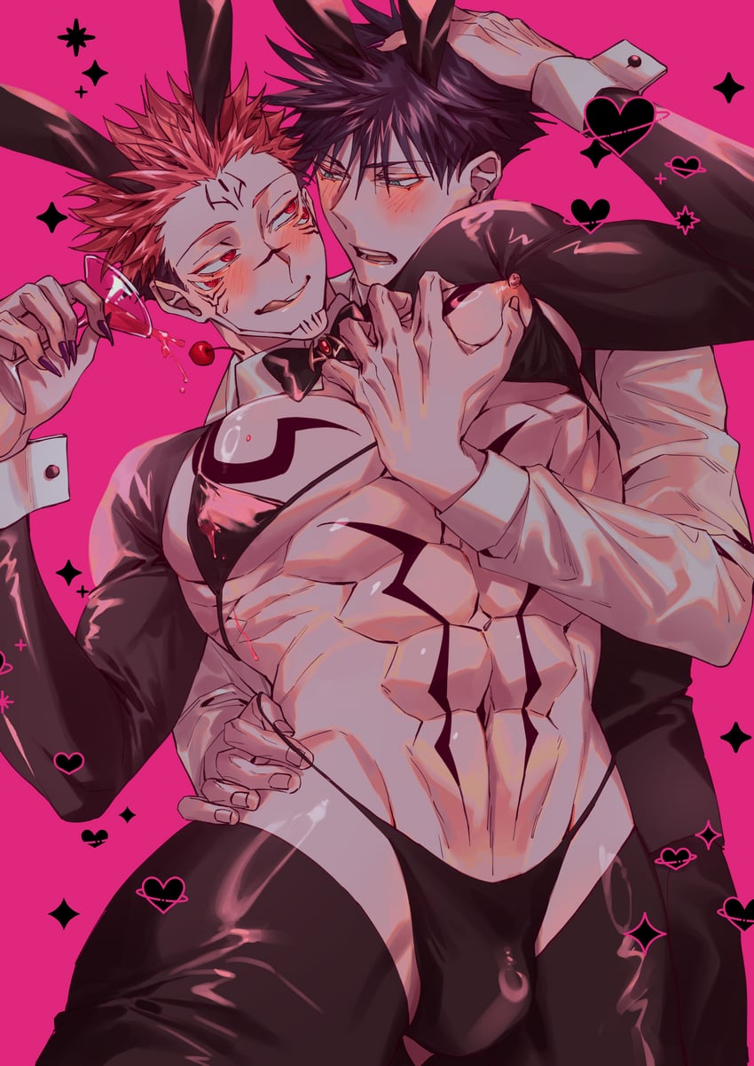 fushiguro megumi and ryoumen sukuna (jujutsu kaisen) drawn by azukiharuta_ju