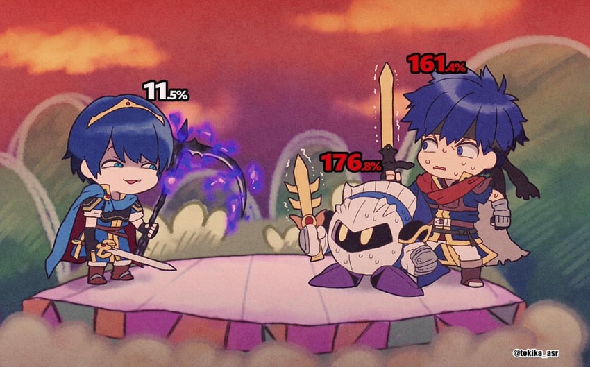 ike, meta knight, and marth (fire emblem and 5 more) drawn by asari_(ikite_oshi)