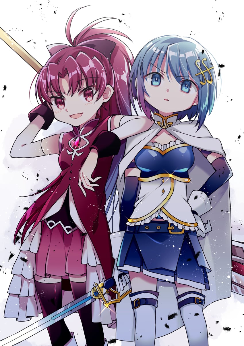 miki sayaka and sakura kyoko (mahou shoujo madoka magica) drawn by ayumaru_(art_of_life)