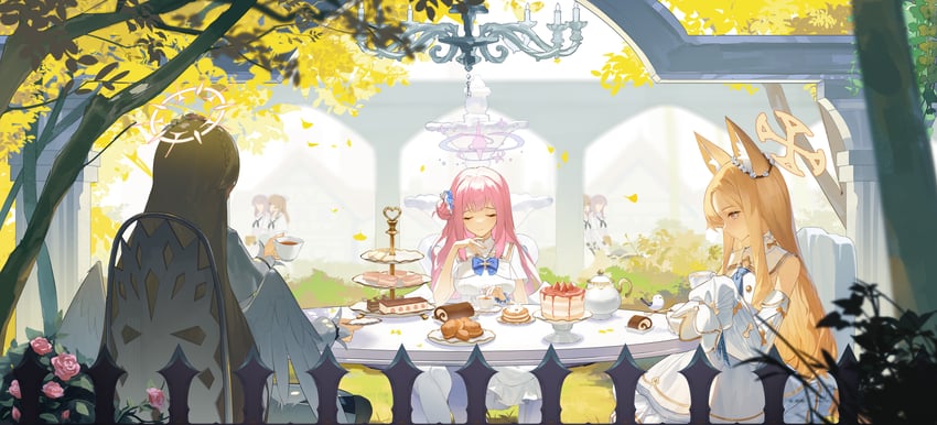 mika, seia, nagisa, and tea party militant (blue archive) drawn by super_h2o