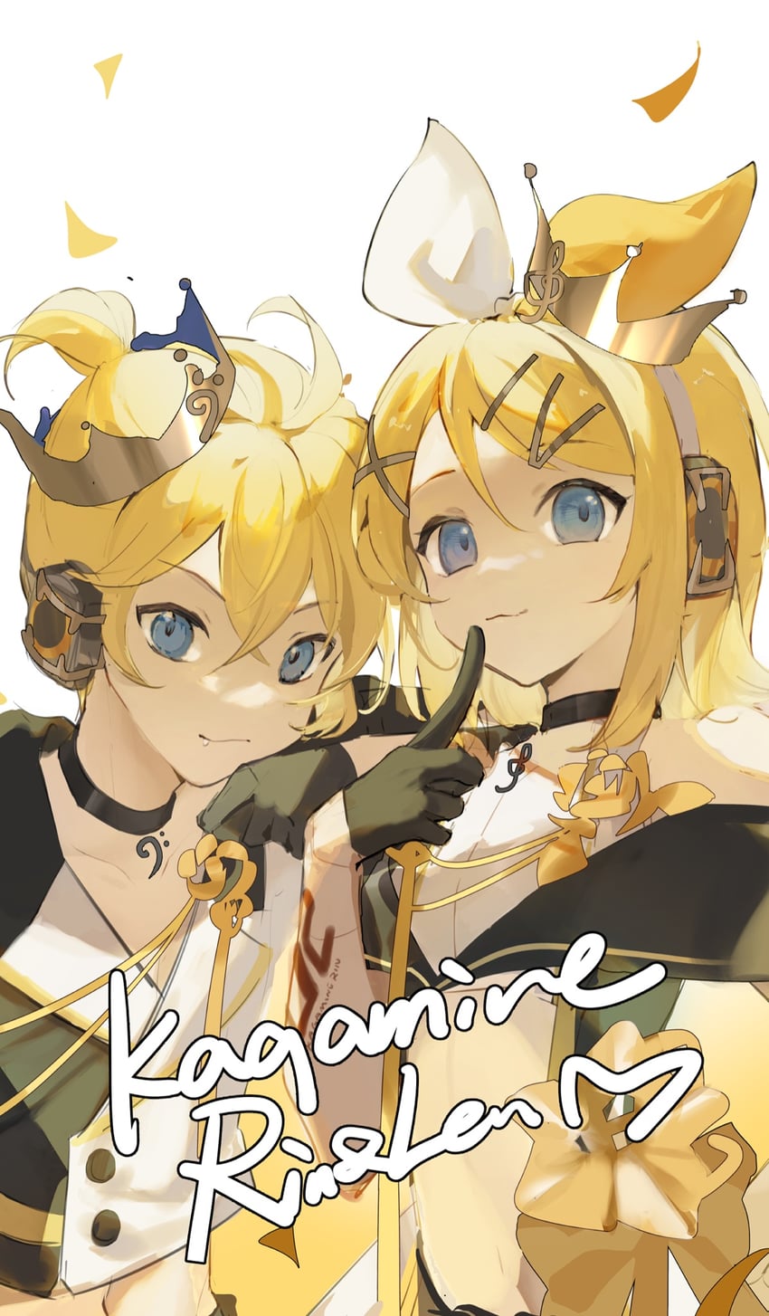 kagamine rin and kagamine len (vocaloid and 1 more) drawn by zeriko
