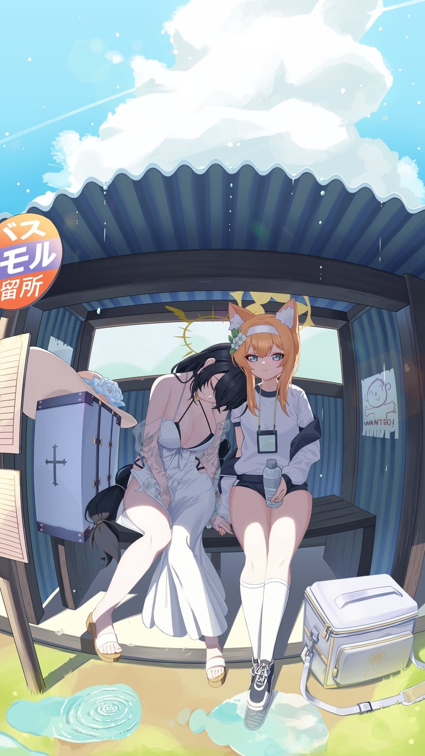sensei, doodle sensei, mari, and hinata (blue archive) drawn by leegh19769