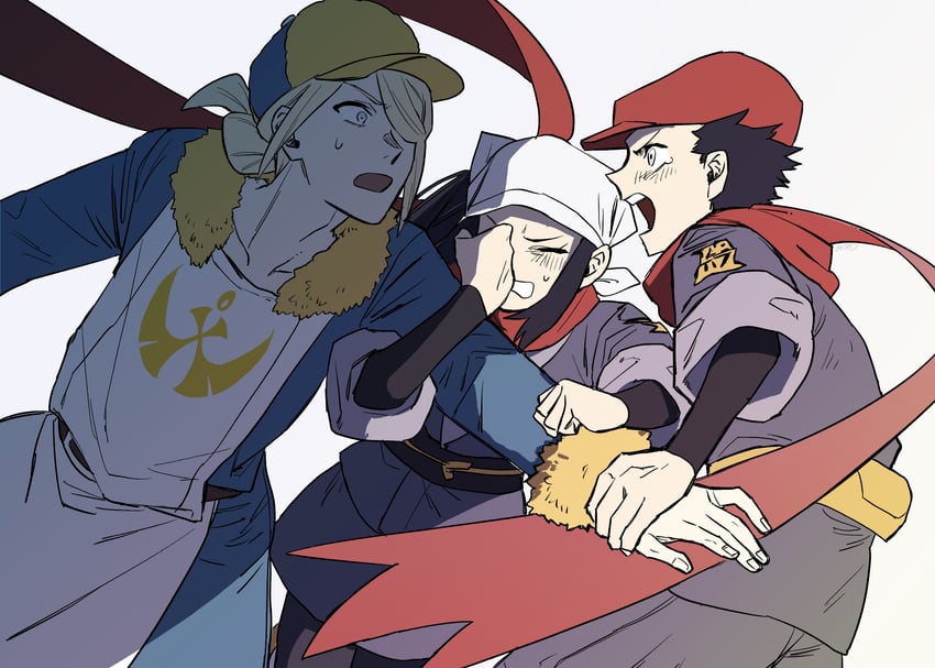 akari, volo, and rei (pokemon and 1 more) drawn by yc157_ar