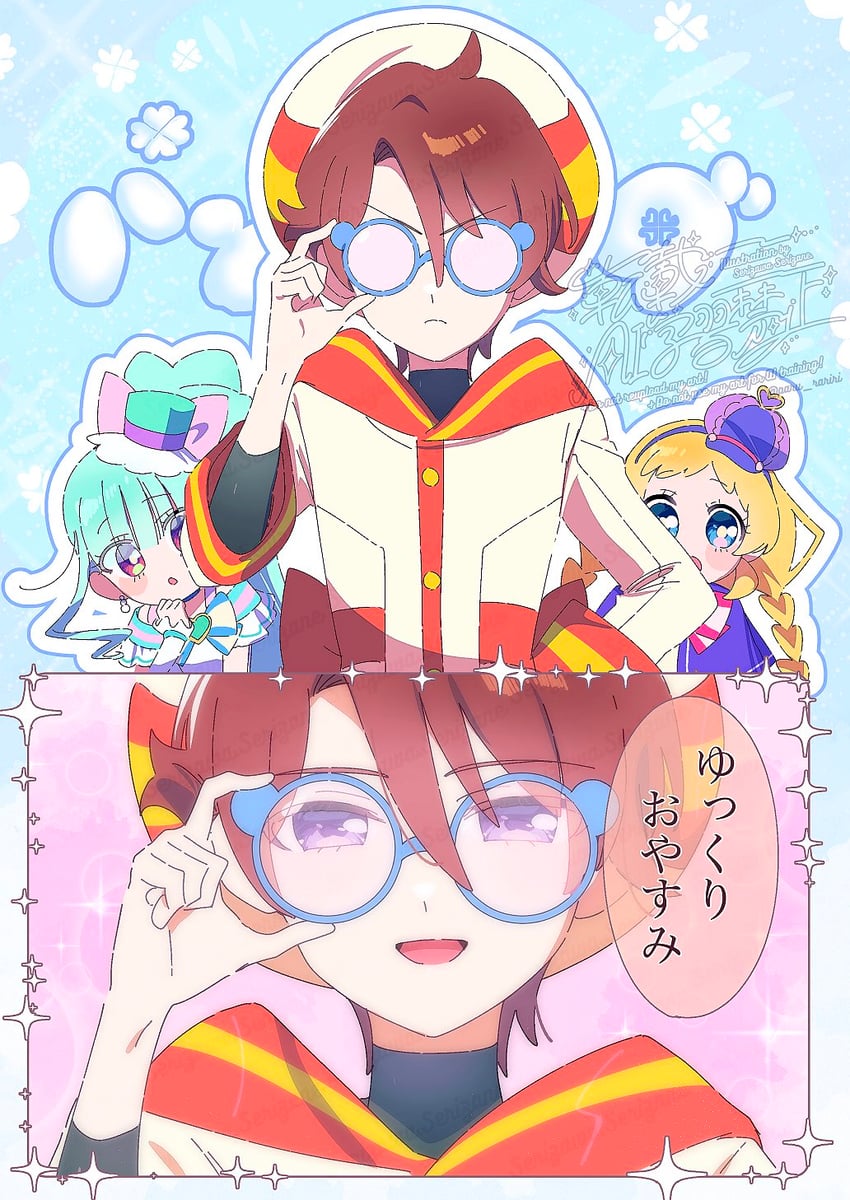 nekoyashiki mayu, inukai iroha, cure friendy, toyama satoru, and cure lillian (precure and 1 more) drawn by serizawa_serizane