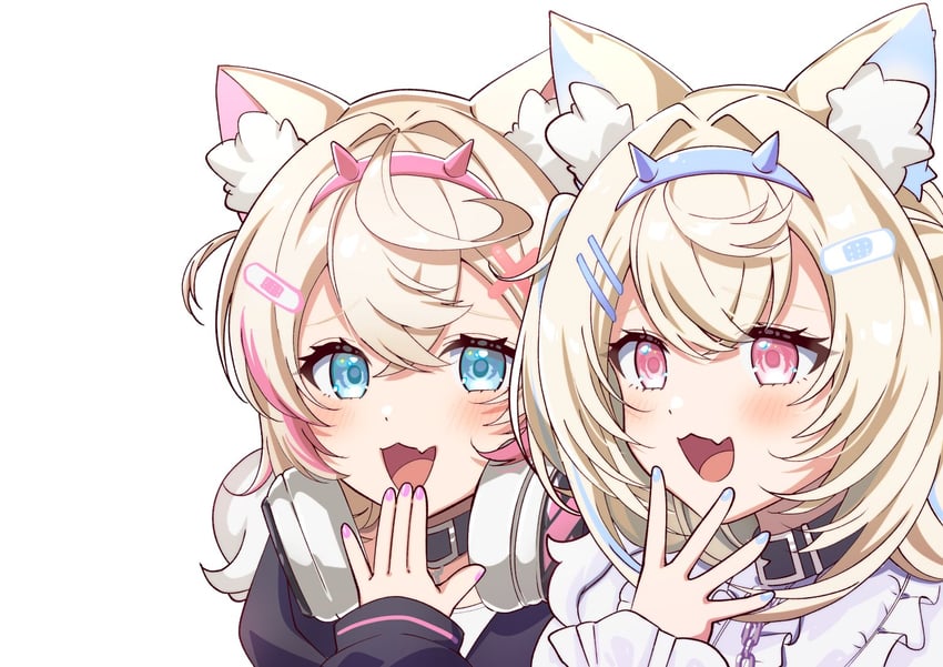 fuwawa abyssgard and mococo abyssgard (hololive and 1 more) drawn by torinokawori