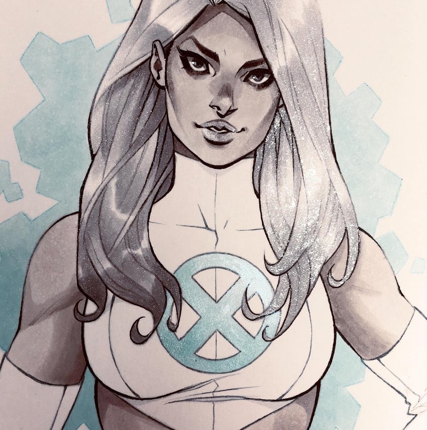 emma frost (marvel and 1 more) drawn by kasia_nie