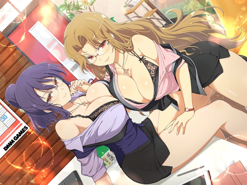 rin and daidouji (senran kagura and 3 more) drawn by yaegashi_nan