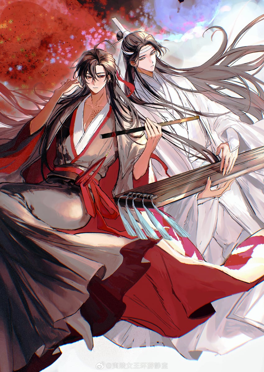 wei wuxian and lan wangji (modao zushi) drawn by heyoubuyou