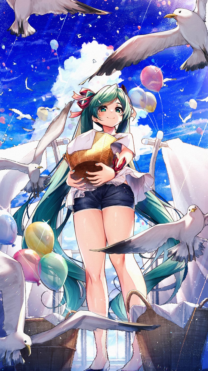 hatsune miku (vocaloid and 2 more) drawn by marutenmaruten