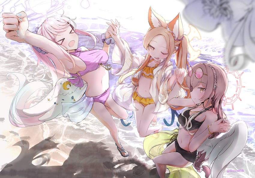 mika, seia, and nagisa (blue archive) drawn by sakurano_rocco