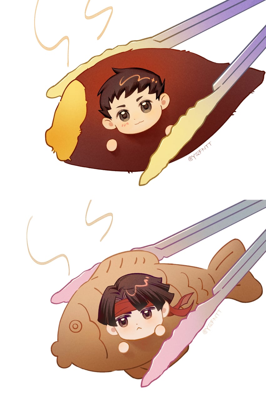 ryunosuke naruhodo and kazuma asogi (ace attorney and 1 more) drawn by kaze_(yznyttdgs)