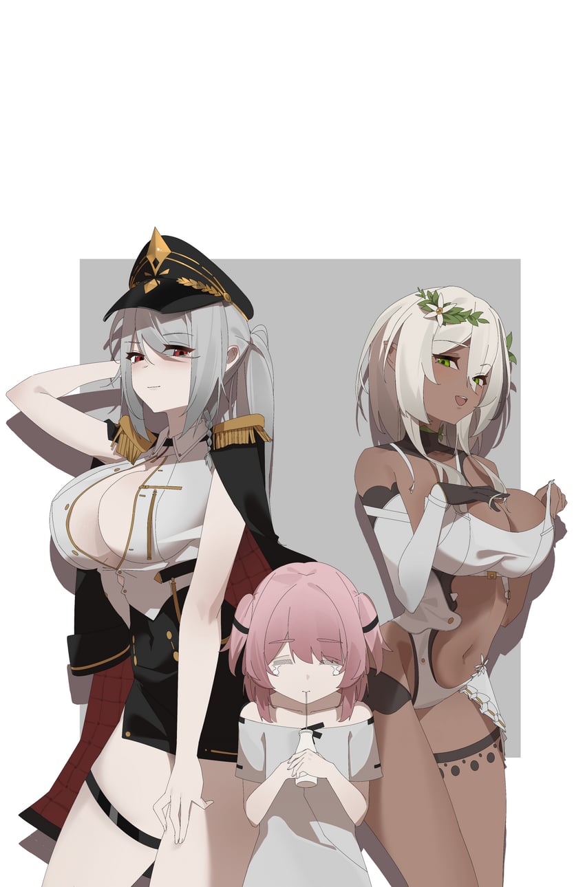 fritia ignis, nita, nerida - styx envoy, nerida morozova, and nita - pulse (snowbreak: containment zone) drawn by is_(pixiv77958907)
