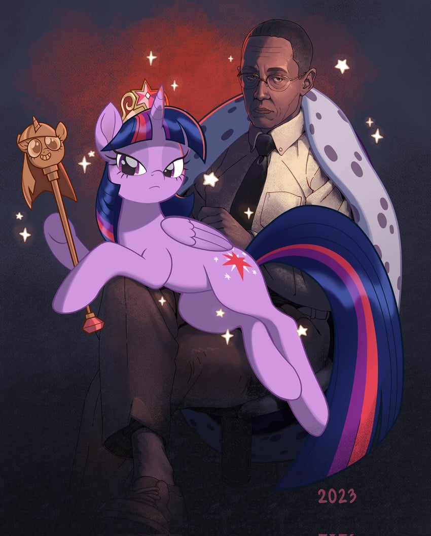 twilight sparkle and gustavo fring (my little pony and 2 more) drawn by lexivine