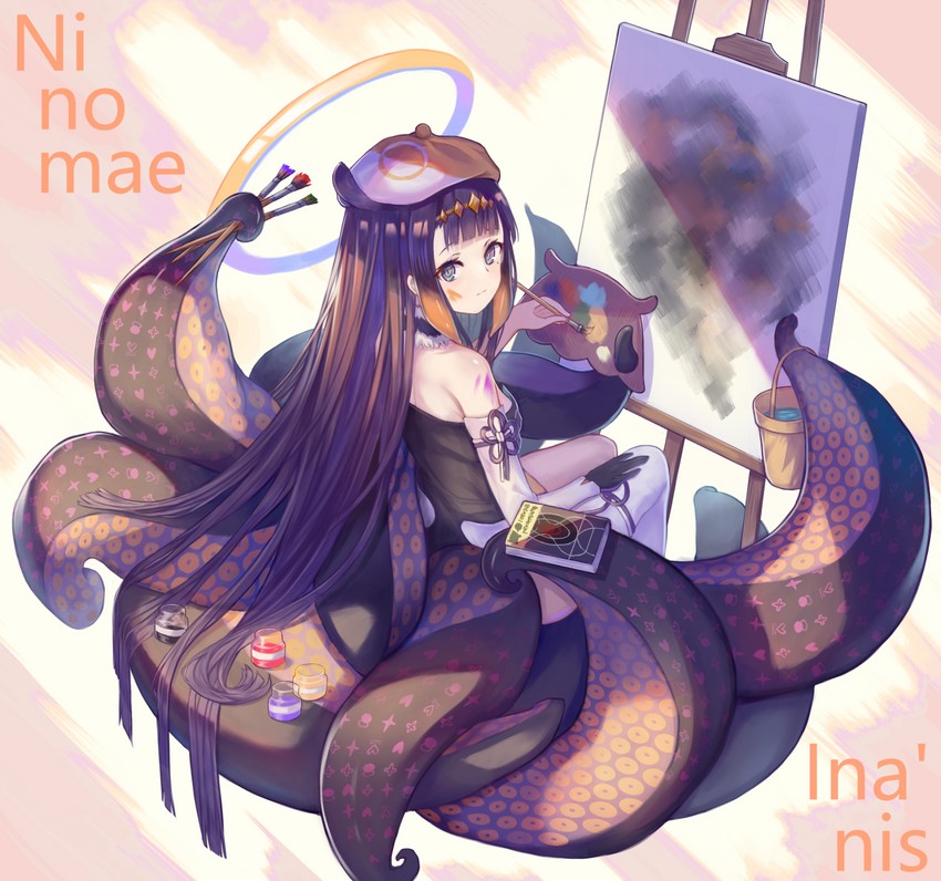 ninomae ina'nis and ao-chan (hololive and 1 more) drawn by pixerite