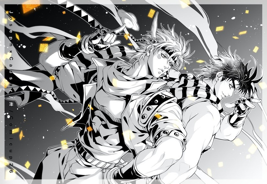joseph joestar and caesar anthonio zeppeli (jojo no kimyou na bouken and 1 more) drawn by sashiyu