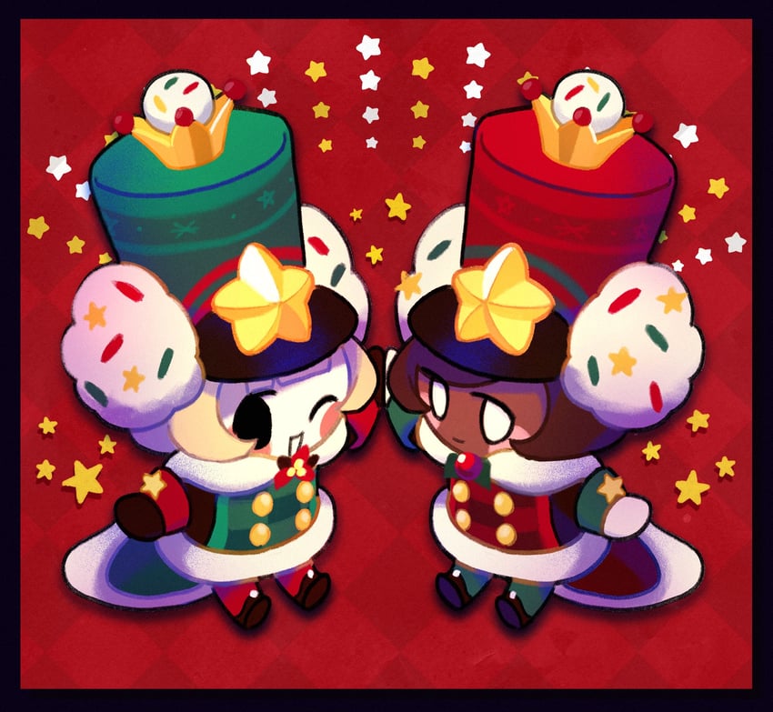 pawn white cookie and pawn black cookie (cookie run and 1 more) drawn by akibevillage