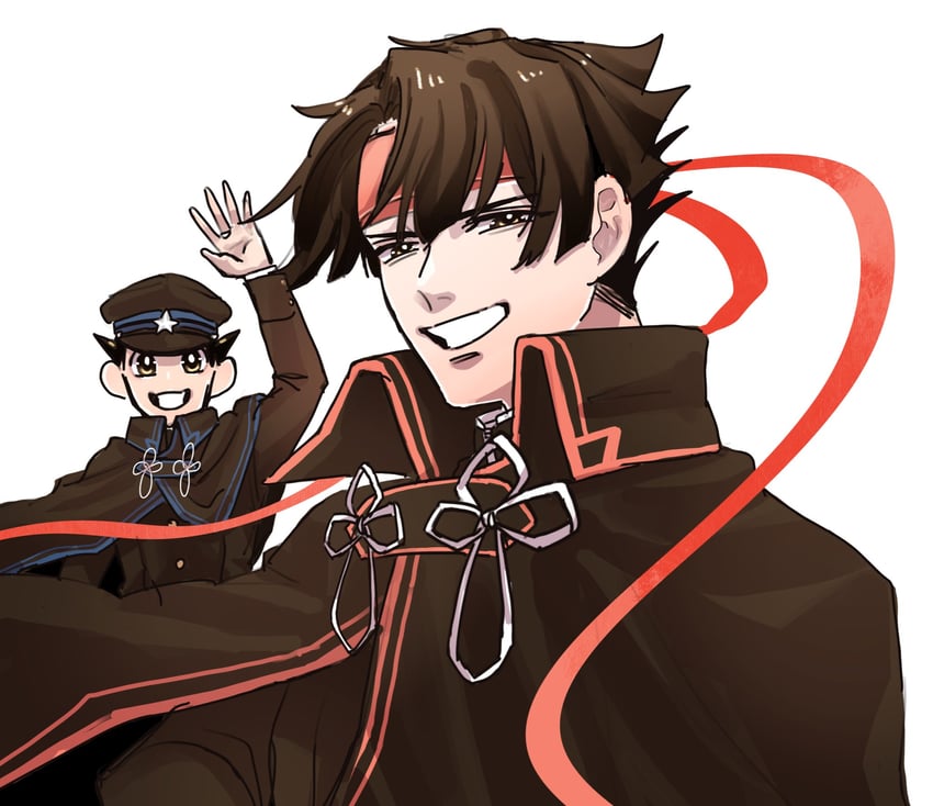 ryunosuke naruhodo and kazuma asogi (ace attorney and 1 more) drawn by tewa_(hawawatewawa)