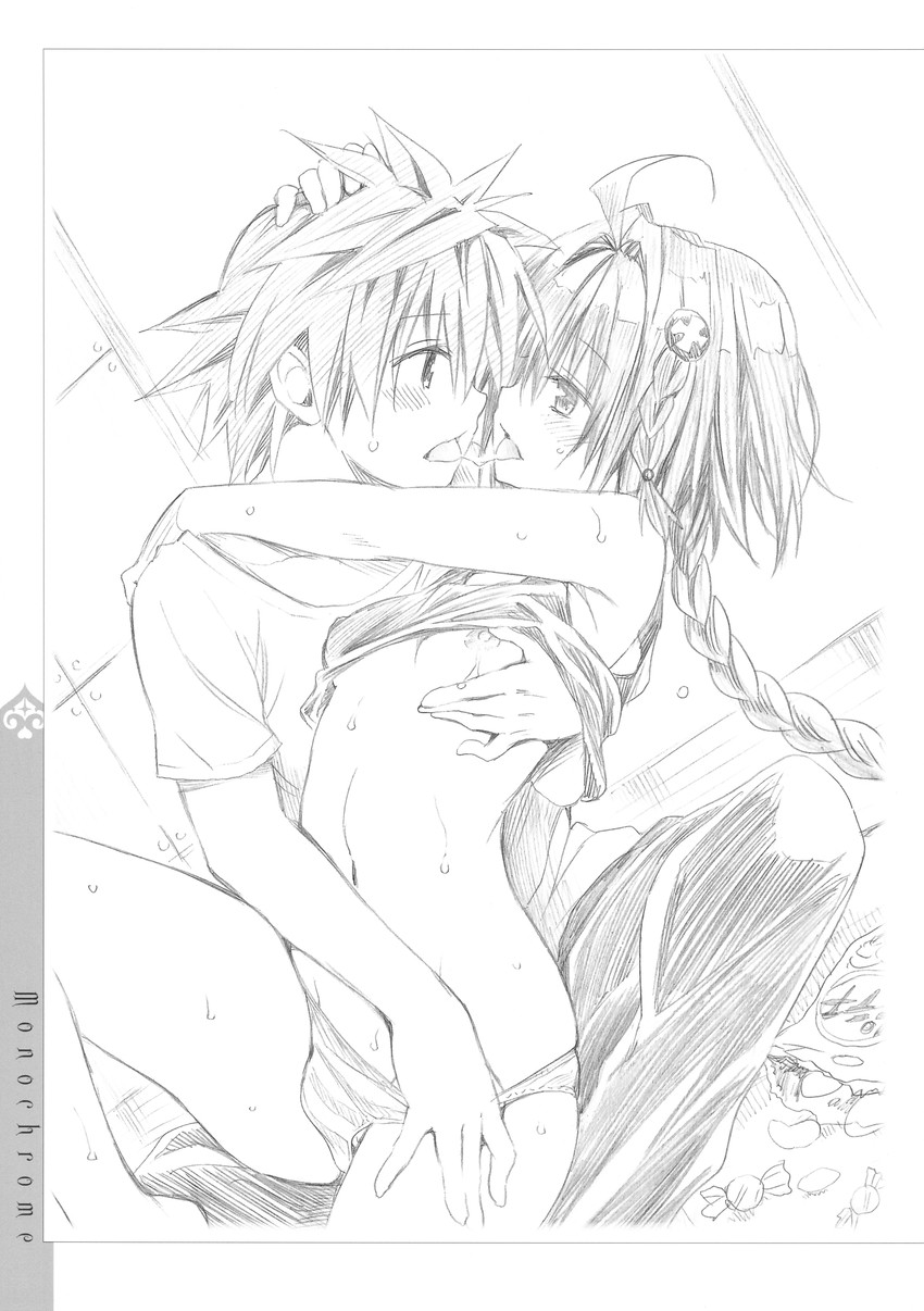 yuuki rito and kurosaki mea (to love-ru and 1 more) drawn by yabuki_kentarou