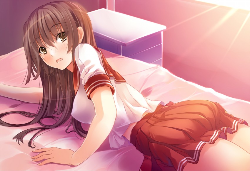 Young anime girl with brown hair