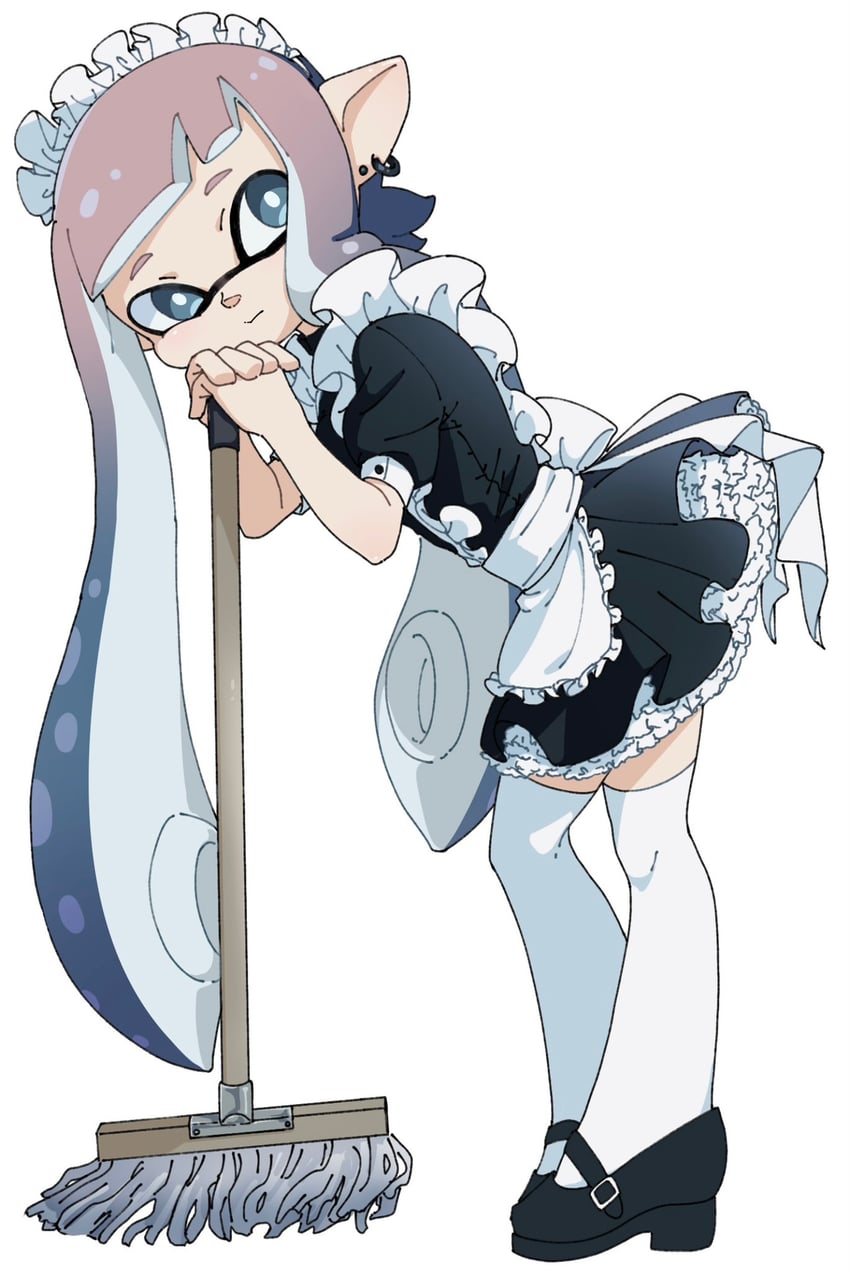 inkling player character and inkling girl (splatoon) drawn by minato_yodaka