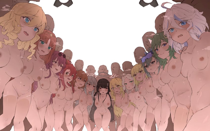 furina, frieren, misaka mikoto, rio, kafka, and 7 more (blue archive and 8 more) drawn by memory_(memory5585)