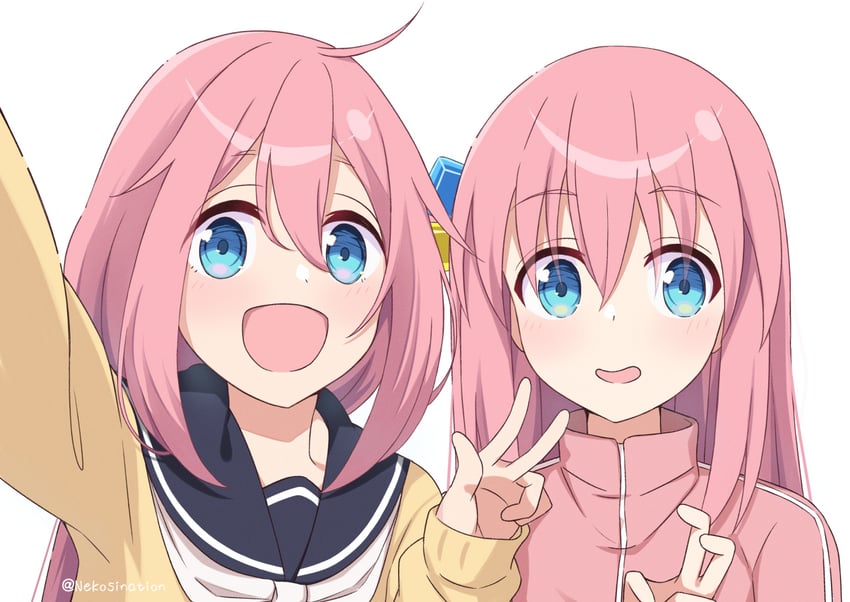gotoh hitori and kagamihara nadeshiko (bocchi the rock! and 2 more) drawn by nekosination