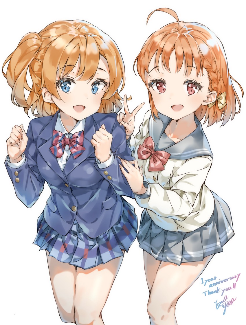 kosaka honoka and takami chika (love live! and 2 more) drawn by takenoko_no_you