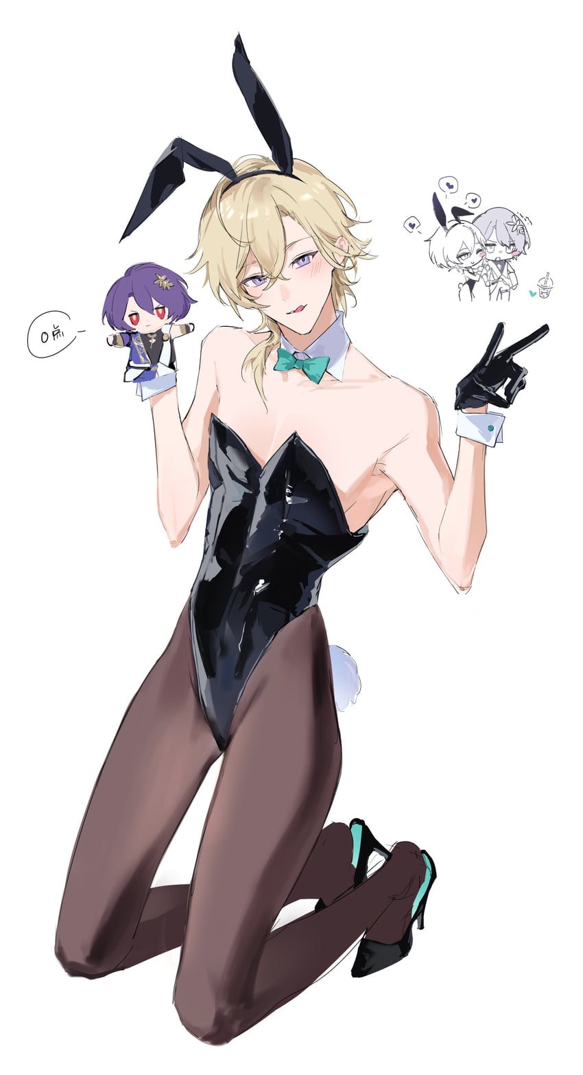 aventurine and dr. ratio (honkai and 1 more) drawn by choc0maniac
